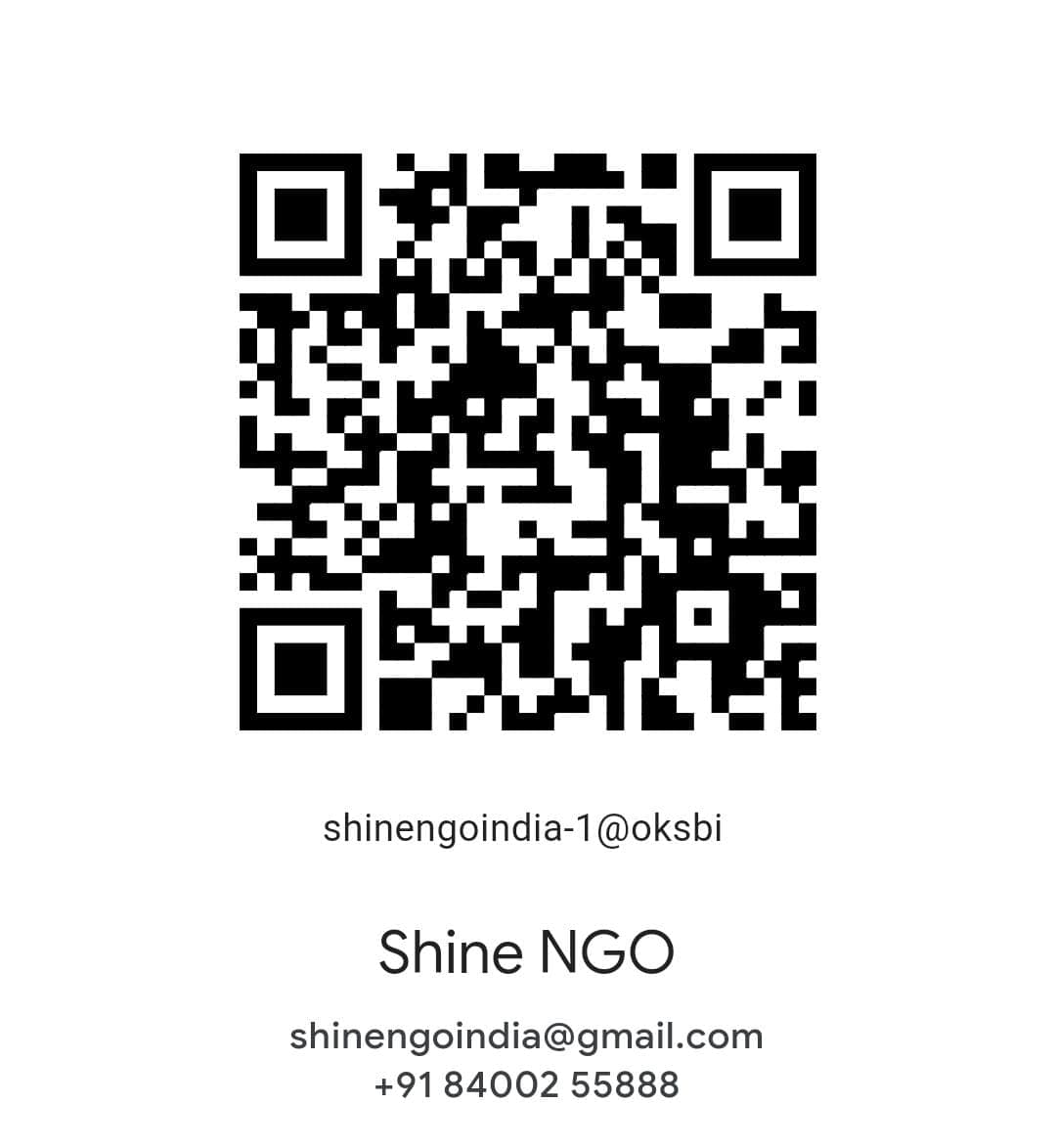 QR code to support SHINE NGO
